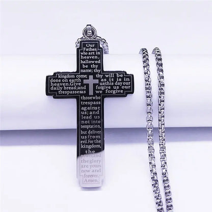 Lord's Prayer Cross Necklace