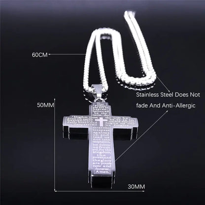 Lord's Prayer Cross Necklace