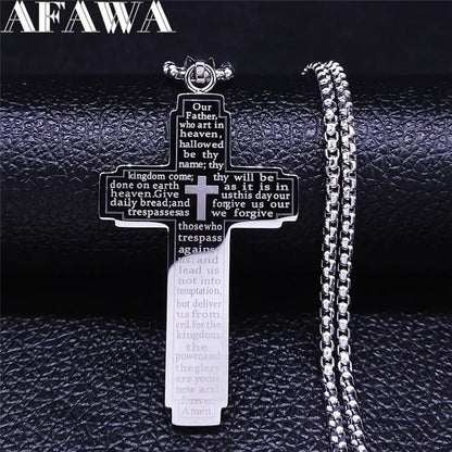 Lord's Prayer Cross Necklace